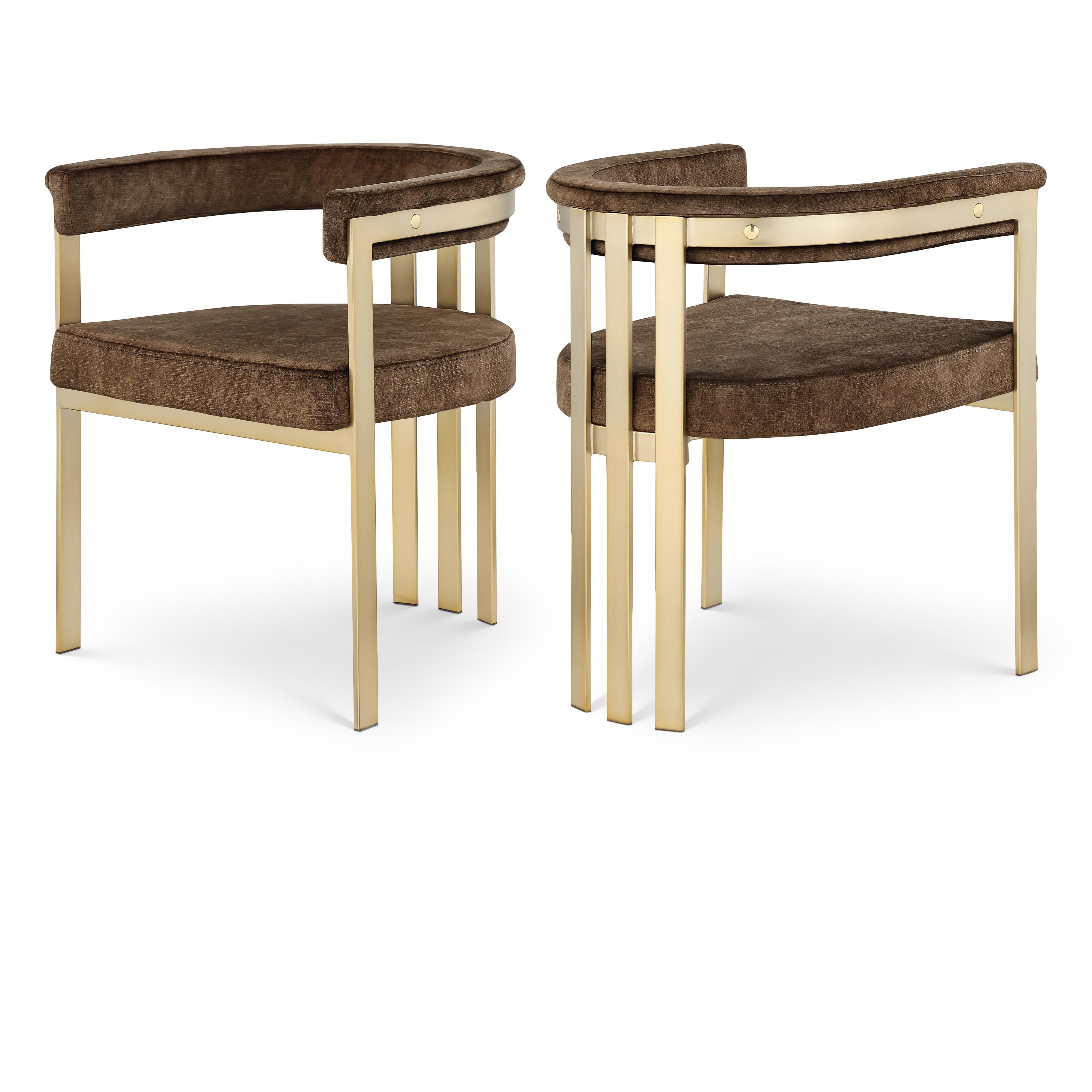 Meridian Marcello Brown Velvet Dining Chair