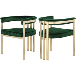 Meridian Marcello Green Velvet Dining Chair