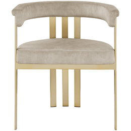 Meridian Marcello Stone Colored Velvet Dining Chair