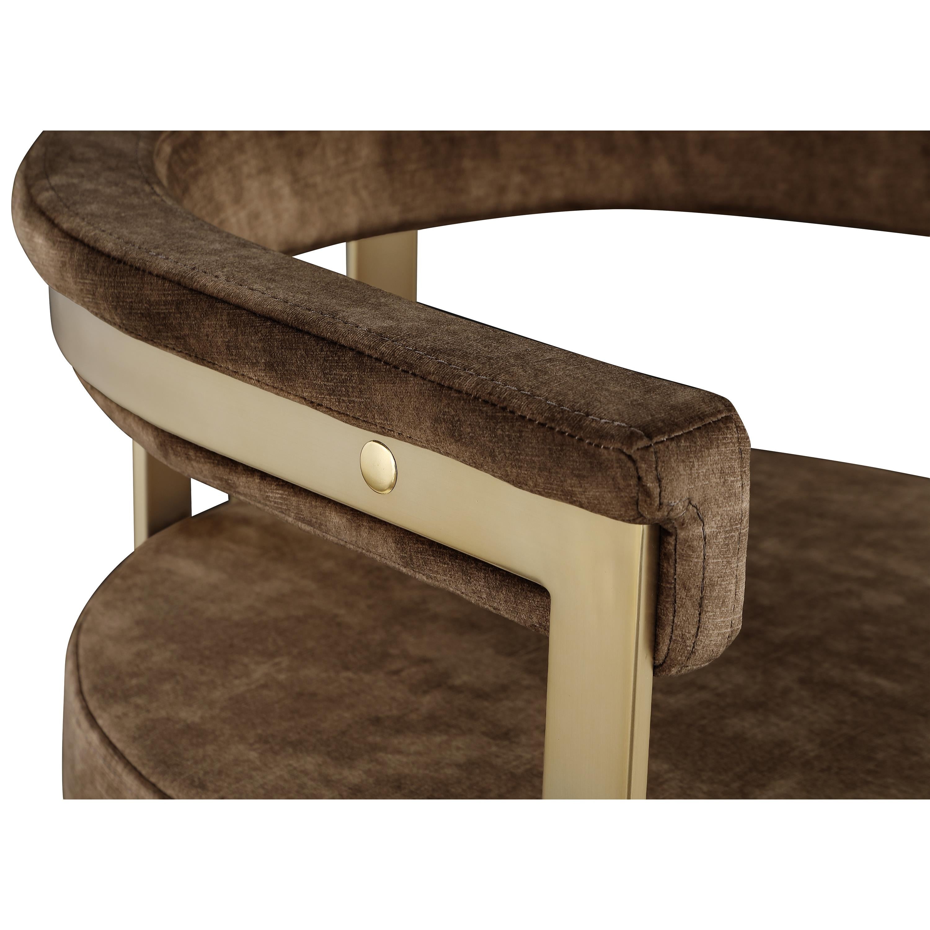 Meridian Marcello Brown Velvet Counter Stool