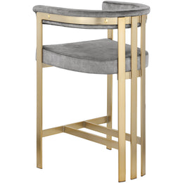 Meridian Marcello Grey Velvet Counter Stool