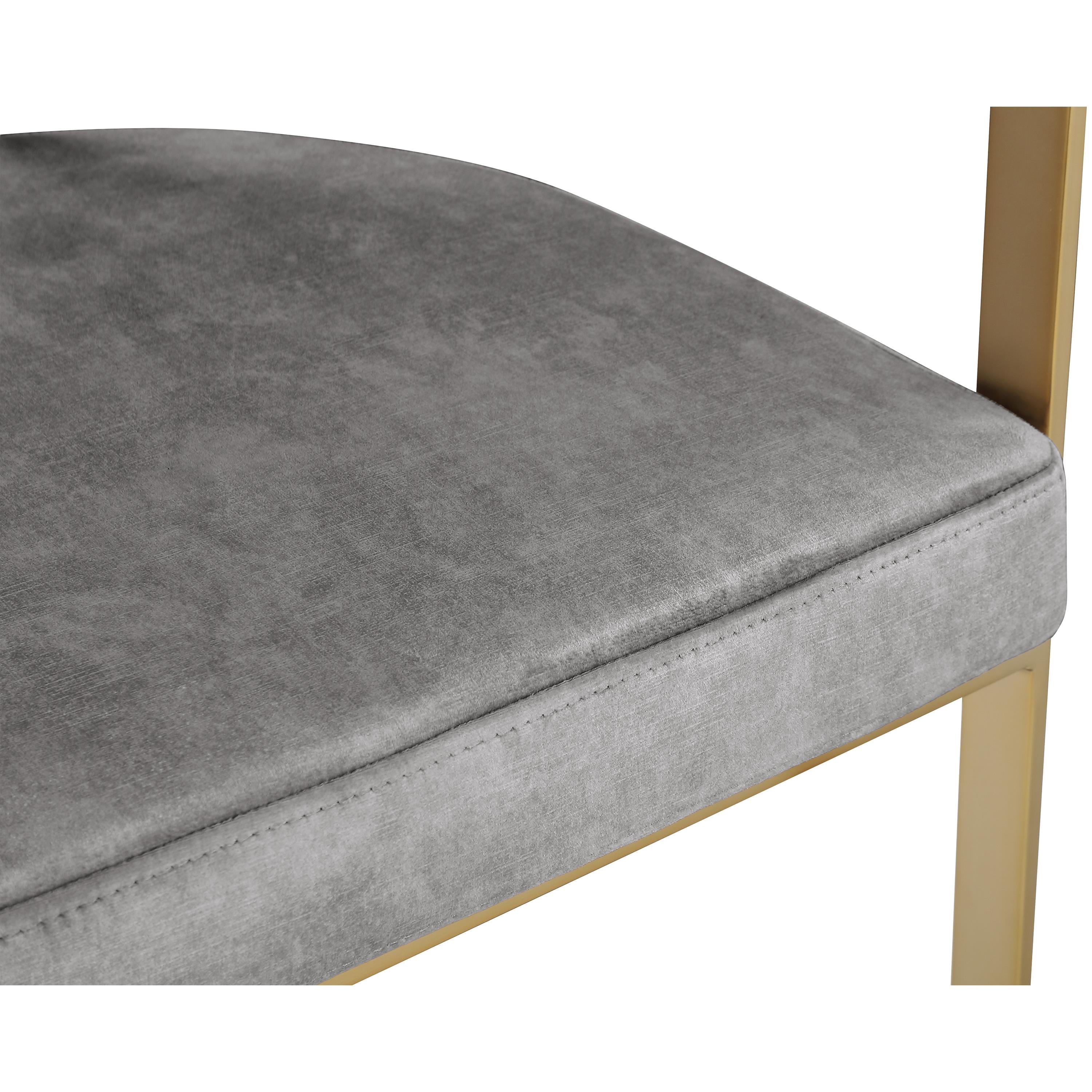 Meridian Marcello Grey Velvet Counter Stool