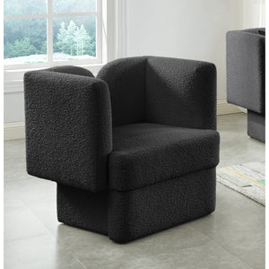 Meridian Marcel Black Boucle Fabric Chair