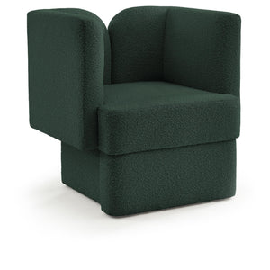 Meridian Marcel Green Boucle Fabric Chair