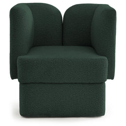 Meridian Marcel Green Boucle Fabric Chair