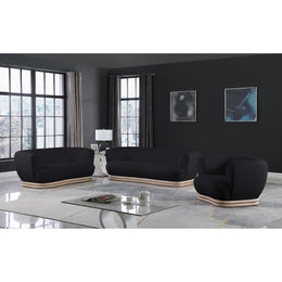 Meridian Kipton Black Boucle Fabric Chair