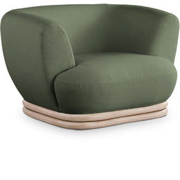 Meridian Kipton Green Boucle Fabric Chair