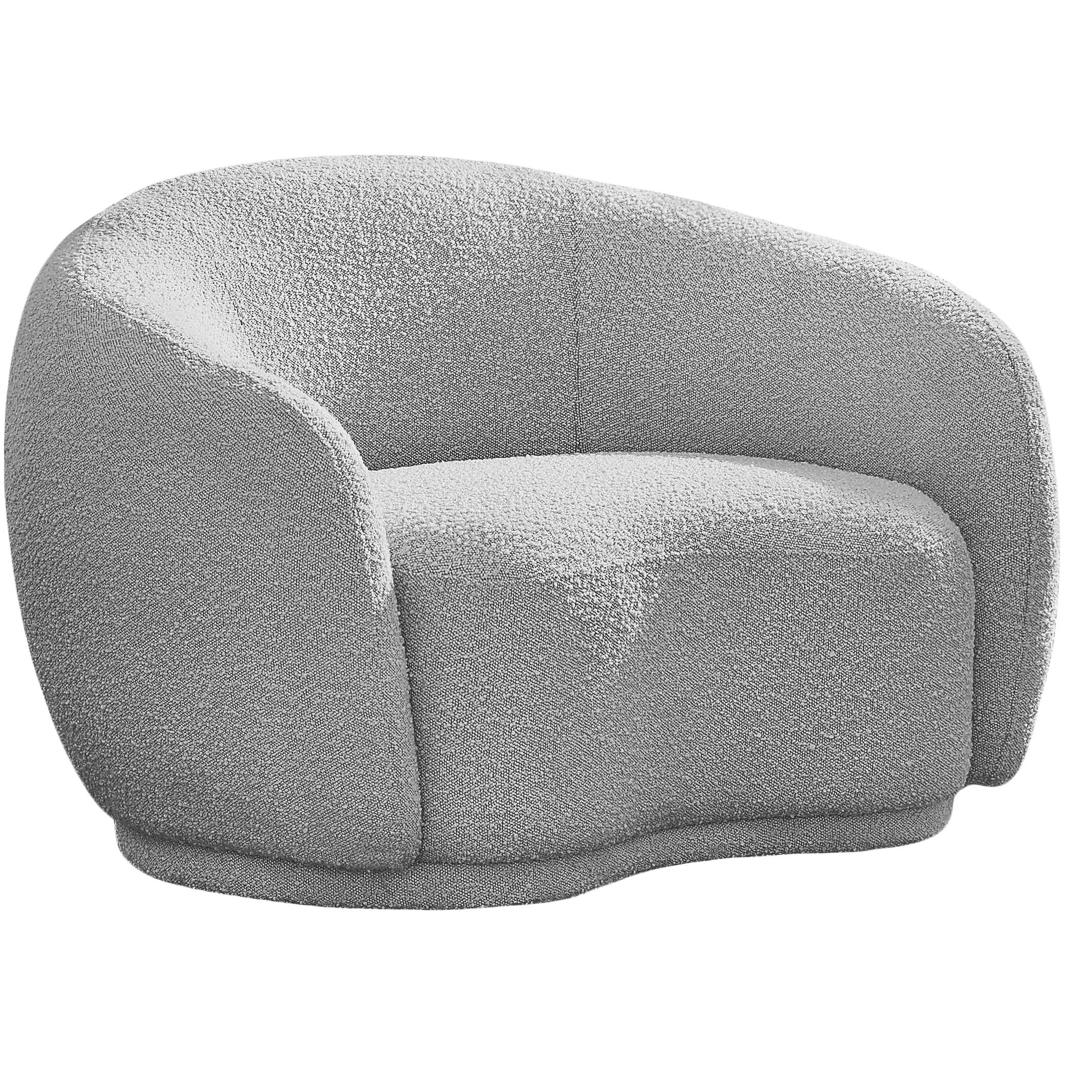 Meridian Hyde Grey Boucle Fabric Chair