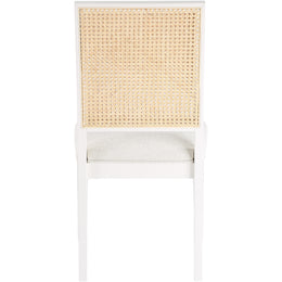 Meridian Butterfly Cream Linen Textured Fabric Dining Chair