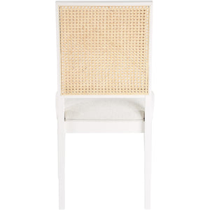 Meridian Butterfly Cream Linen Textured Fabric Dining Chair