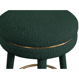 Meridian Coral Green Boucle Fabric Bar Stool