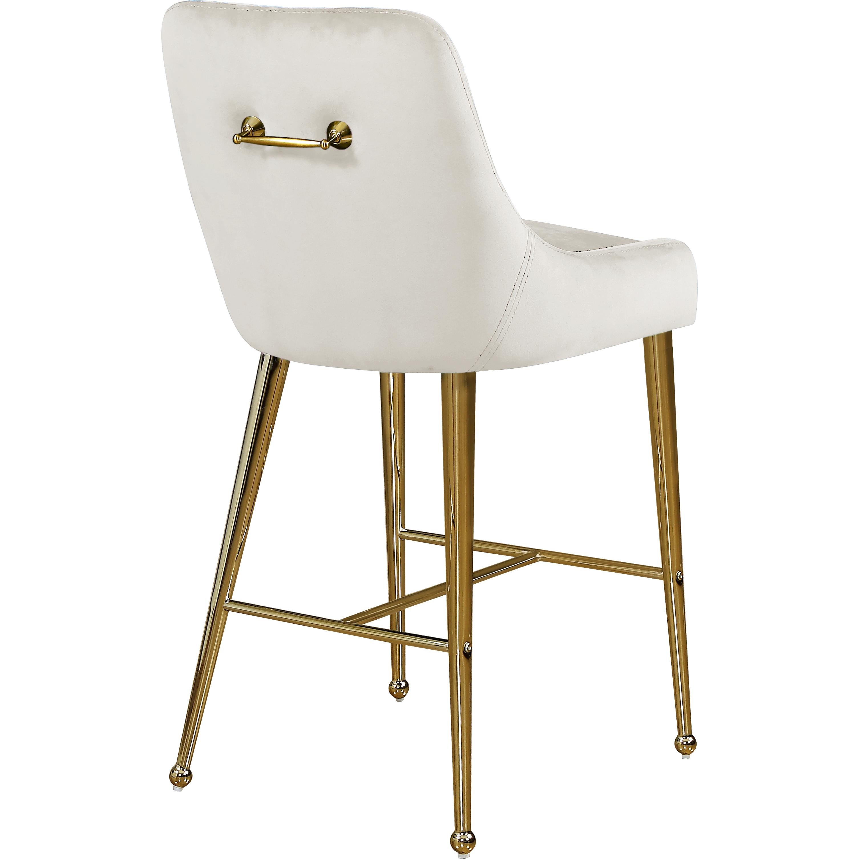 Meridian Owen Cream Velvet Stool