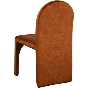Meridian Summer Cognac Velvet Dining Side Chair