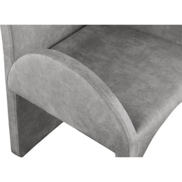 Meridian Summer Grey Velvet Dining Arm Chair