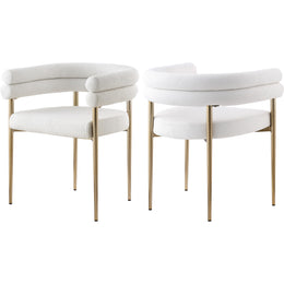 Meridian Brielle Cream Boucle Fabric Dining Chair