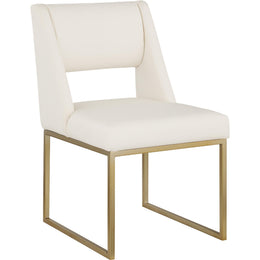 Meridian Jayce Cream Vegan Leather Dining Chair