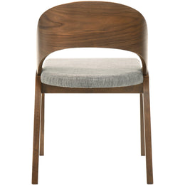 Meridian Woodson Grey Linen Textured Fabric Dining Chair