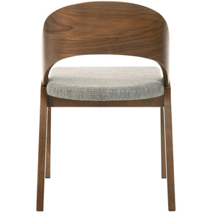 Meridian Woodson Grey Linen Textured Fabric Dining Chair