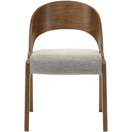 Meridian Woodson Grey Linen Textured Fabric Dining Chair