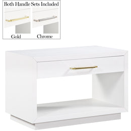 Meridian Avery White Wood Veneer Night Stand