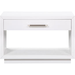 Meridian Avery White Wood Veneer Night Stand
