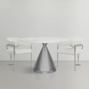 Meridian Emery White Marble Dining Table