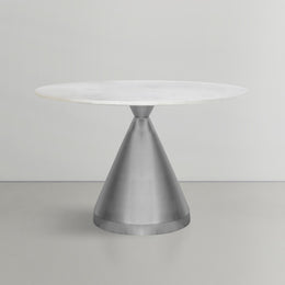 Meridian Emery White Marble Dining Table