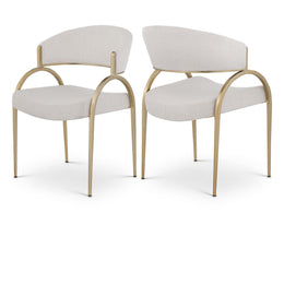 Meridian Privet Beige Linen Textured Fabric Dining Chair