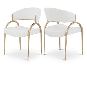 Meridian Privet Cream Linen Textured Fabric Dining Chair