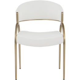 Meridian Privet Cream Linen Textured Fabric Dining Chair