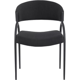 Meridian Privet Black Linen Textured Fabric Dining Chair