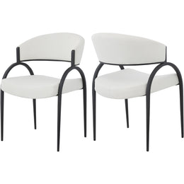 Meridian Privet Cream Linen Textured Fabric Dining Chair