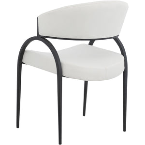 Meridian Privet Cream Linen Textured Fabric Dining Chair