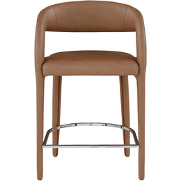 Meridian Sylvester Brown Vegan Leather Stool