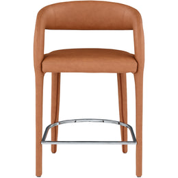 Meridian Sylvester Cognac Vegan Leather Stool