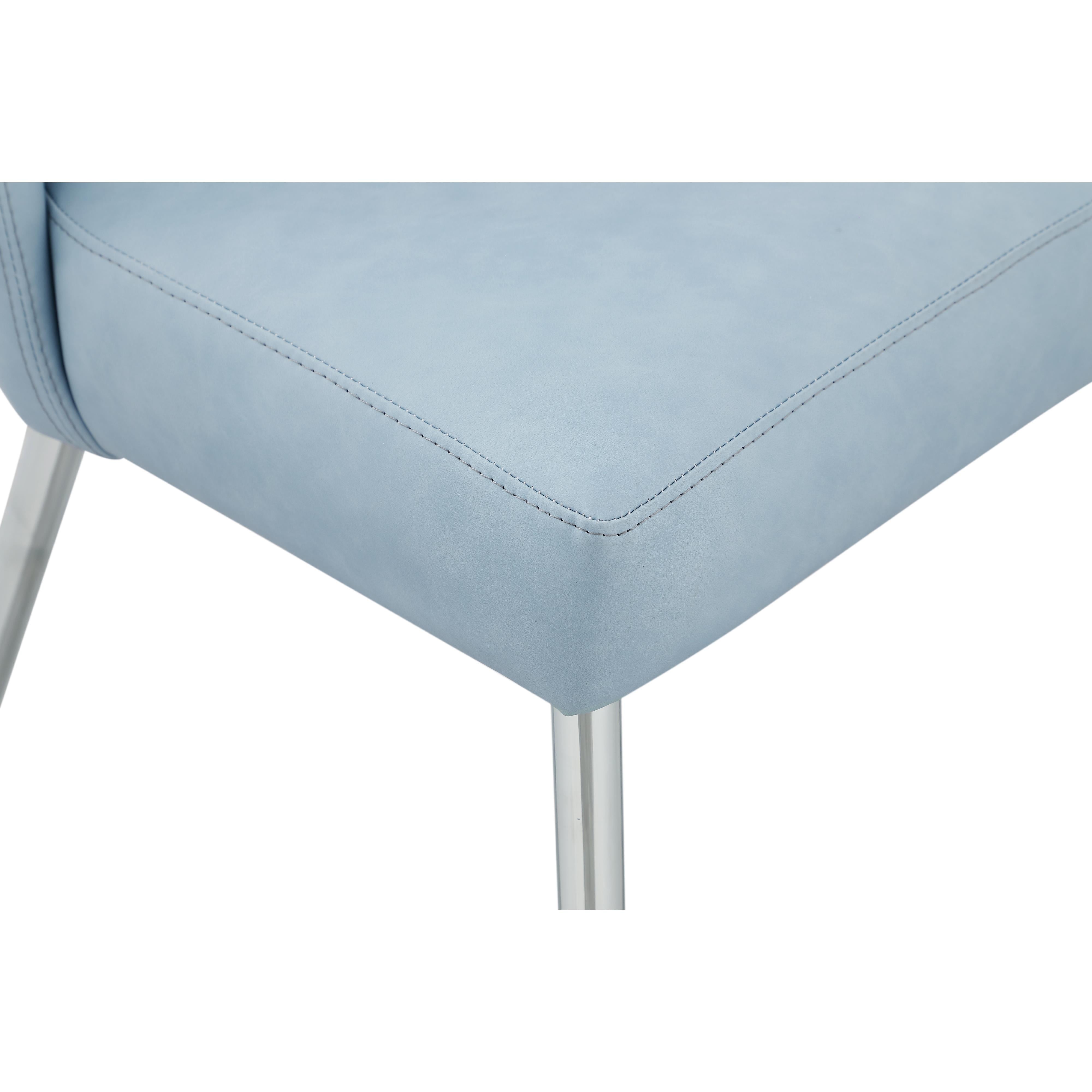 Meridian Logan Light Blue Vegan Leather Dining Chair