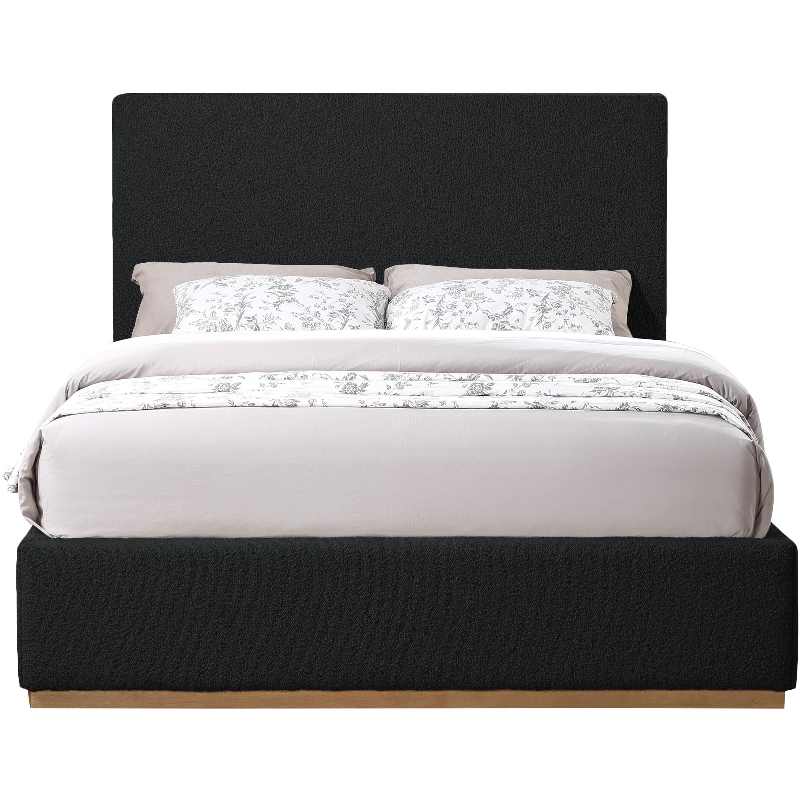 Meridian Monaco Black Boucle Fabric King Bed
