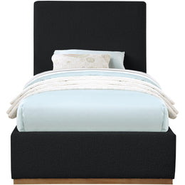 Meridian Monaco Black Boucle Fabric Twin Bed
