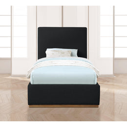 Meridian Monaco Black Boucle Fabric Twin Bed