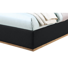 Meridian Monaco Black Boucle Fabric Twin Bed