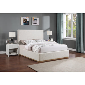 Meridian Monaco Cream Boucle Fabric King Bed