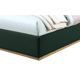 Meridian Monaco Green Boucle Fabric Twin Bed