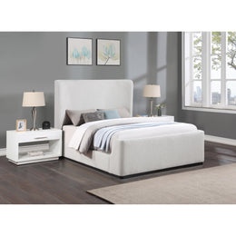Meridian Oliver Cream Boucle Fabric Full Bed (3 Boxes)