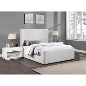 Meridian Oliver Cream Boucle Fabric King Bed (3 Boxes)