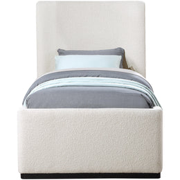 Meridian Oliver Cream Boucle Fabric Twin Bed (3 Boxes)