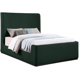 Meridian Oliver Green Boucle Fabric King Bed (3 Boxes)
