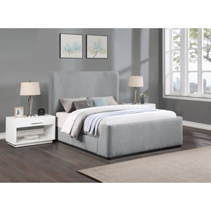 Meridian Oliver Grey Boucle Fabric King Bed (3 Boxes)