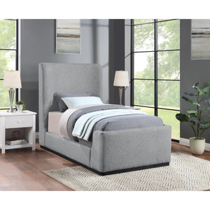 Meridian Oliver Grey Boucle Fabric Twin Bed (3 Boxes)
