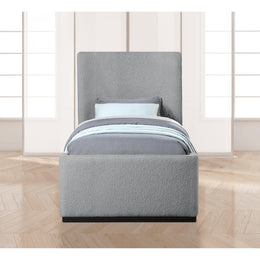 Meridian Oliver Grey Boucle Fabric Twin Bed (3 Boxes)