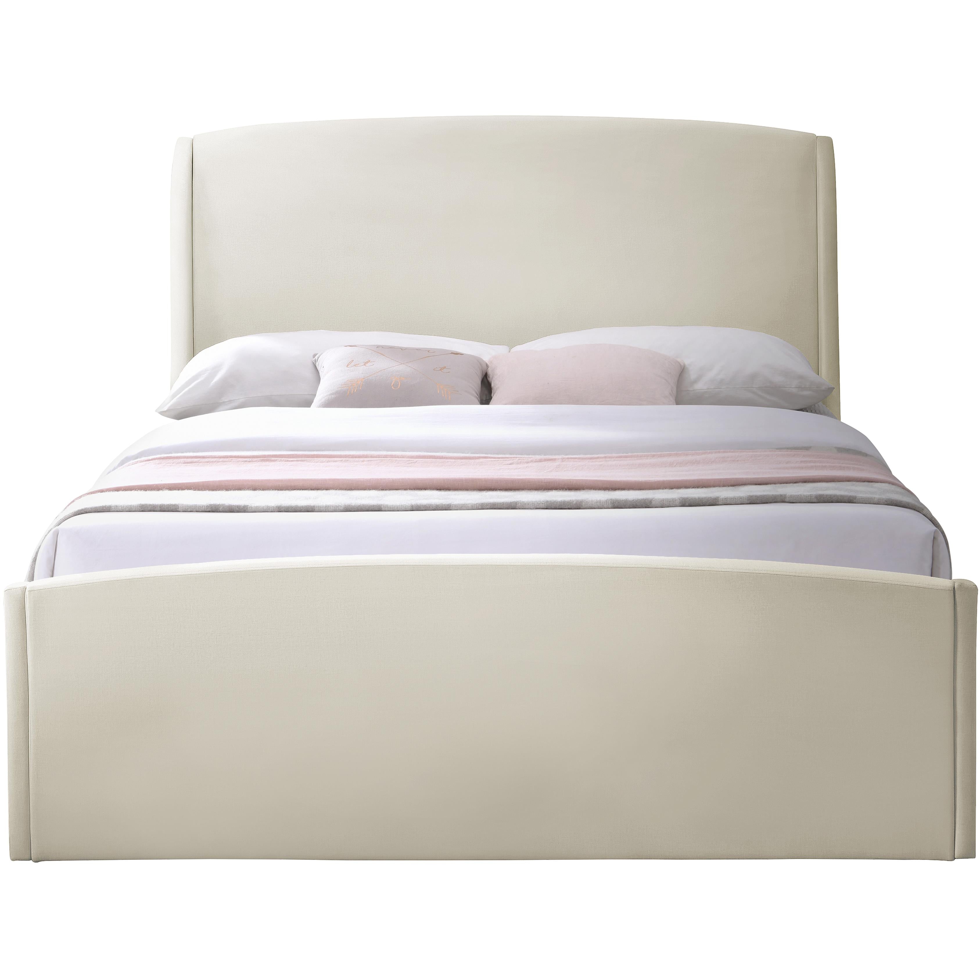 Meridian Tess Cream Velvet King Bed (3 Boxes)